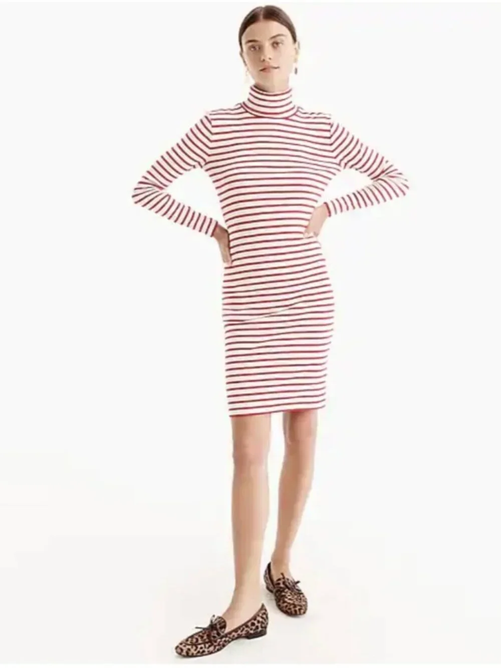 J. Crew Striped Turtleneck Dress